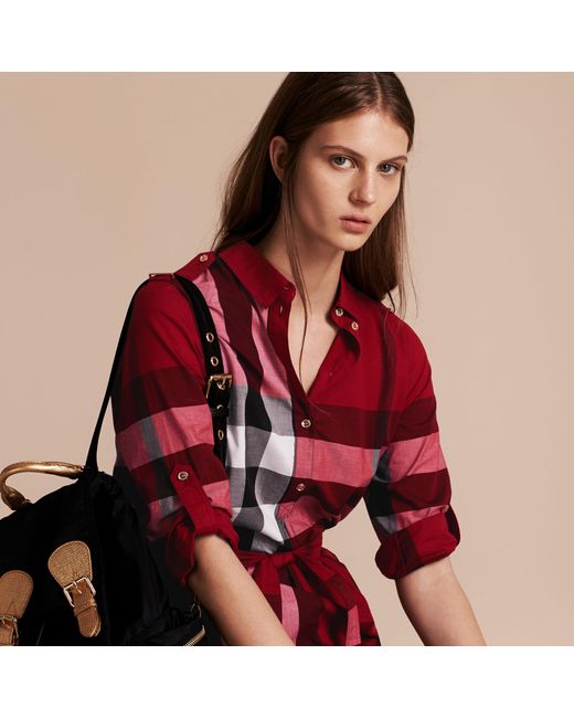 Burberry red jersey dress online